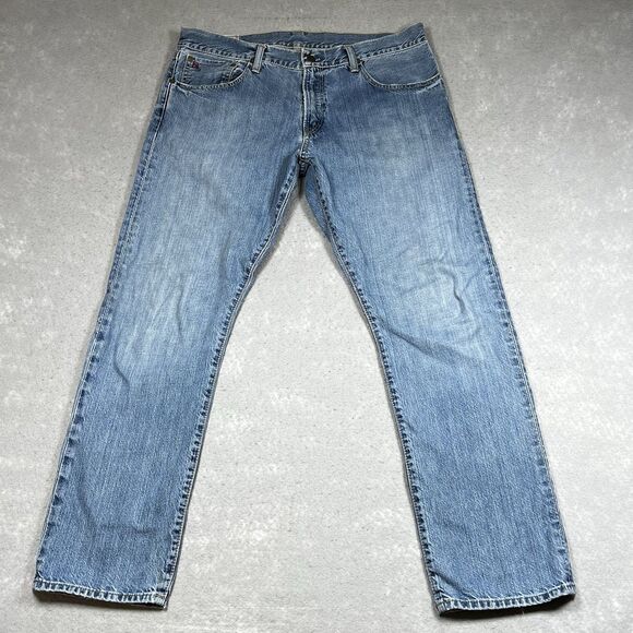 Polo Ralph Lauren Jeans Mens 34x29 Blue Denim Slim Straight Classic RL Red Logo - Picture 1 of 14